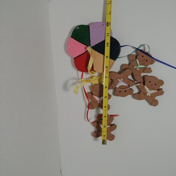 Adorable Colorful Painted Wooden Bear Mobile - Picture 12 of 14